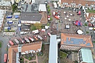 Luftbild: Gesamtansicht des Ennigerloher Marktplatzes am Aktionstag (© Fernmeldeeinheit Kreis Warendorf)